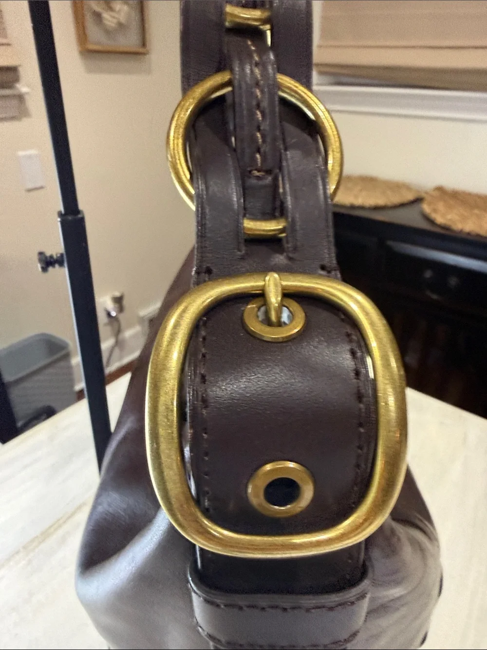 RARE Y2K Chocolate Brown Pinnacle Legacy Bohemian Large Duffle-EUC